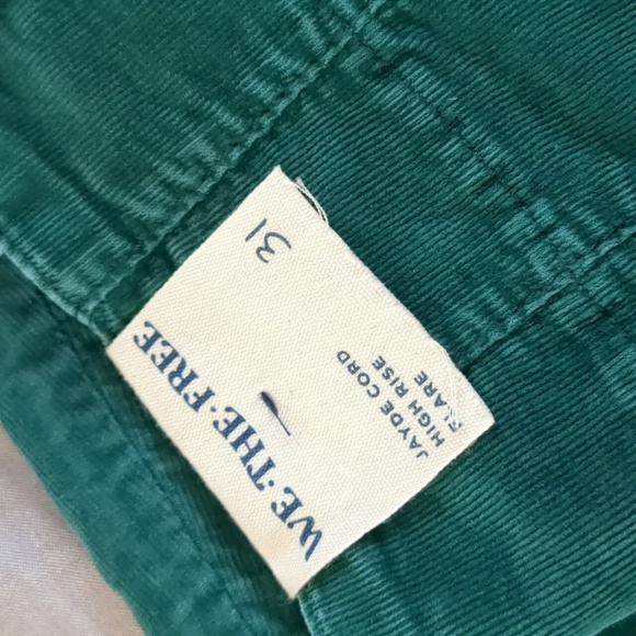 Free People Jayde Cord Flare Corduroy Pants Jeans Green - Picture 9 of 10